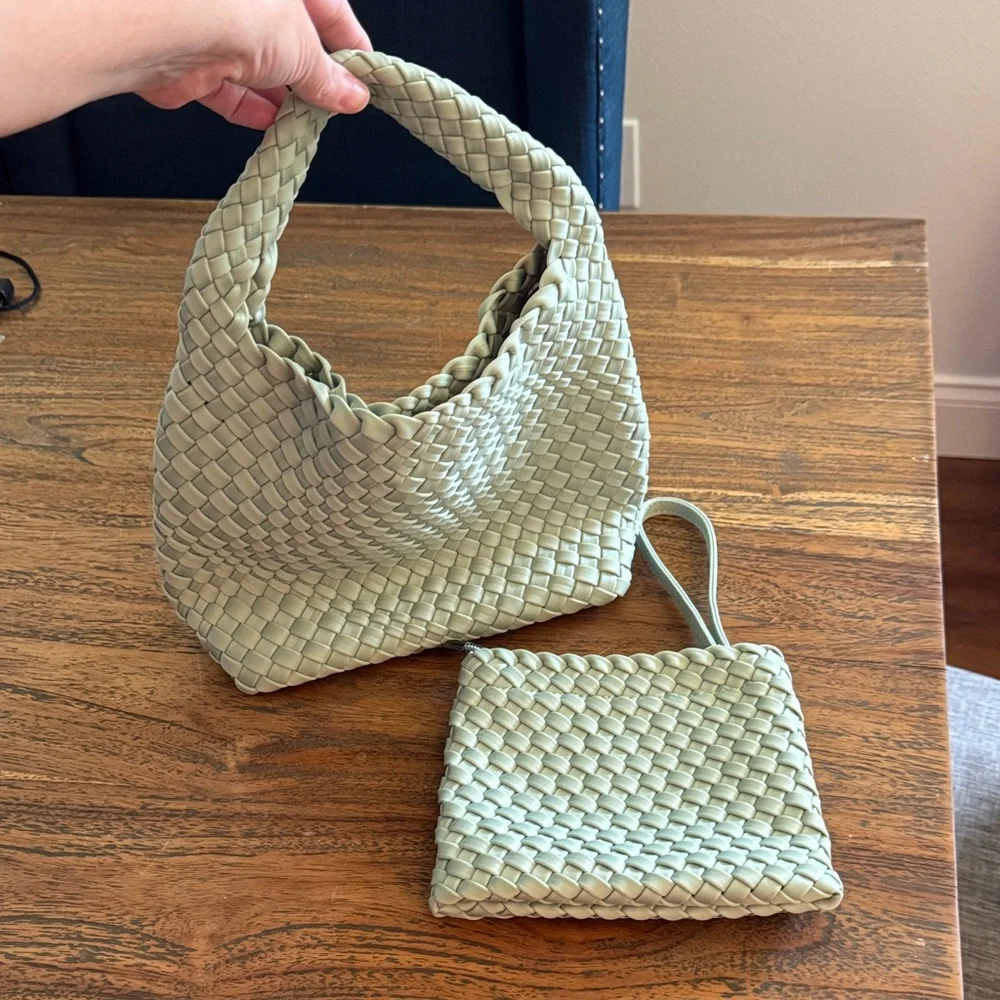 Source Unknown Mint Green Woven Shoulder Bag - Picture 4 of 9